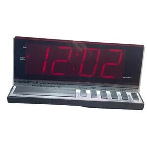 Vintage Spartus Electronic Digital Alarm‎ Clock 1150 Large Display Retro Tested